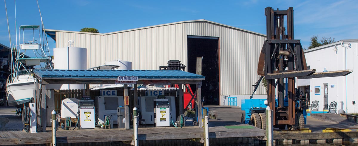 Forklift Services at Romar Marina in Orange Beach, AL.